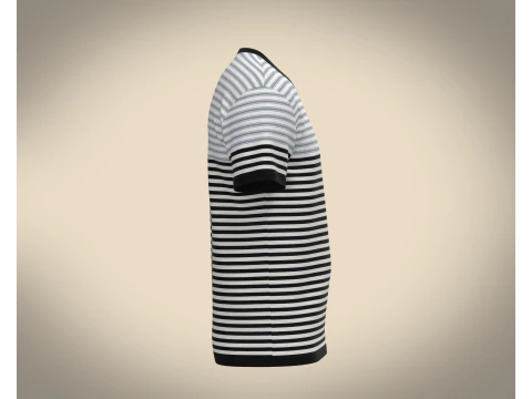 Men Stripe T-Shirt 3D Model