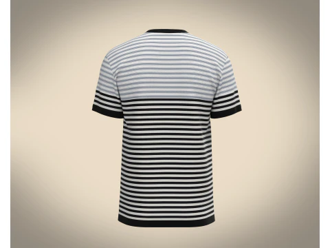 Men Stripe T-Shirt 3D Model