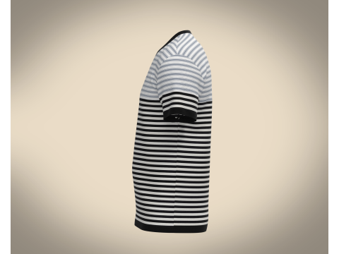 Men Stripe T-Shirt 3Dモデル