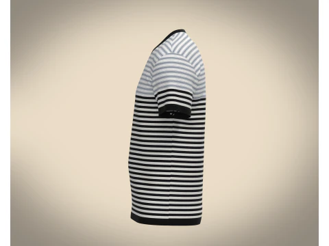 Men Stripe T-Shirt 3D Model