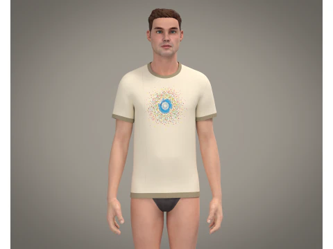 Camiseta masculina Modelo 3D
