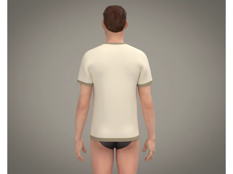 Camiseta masculina Modelo 3D