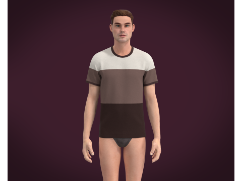 Men T-Shirt V2 Modello 3D
