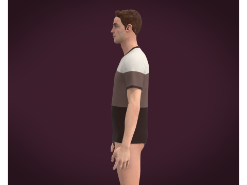 Men T-Shirt V2 Modello 3D