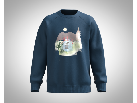 Men Sweatshirt - Watercolour Garden 3D Модель
