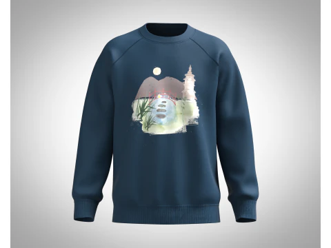 Мужская толстовка - Акварельный сад 3D Модель