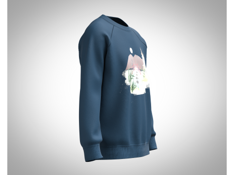 Men Sweatshirt - Watercolour Garden 3D Model