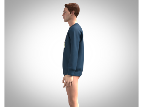Men Sweatshirt - Watercolour Garden 3D Model