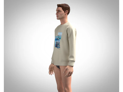 Men Sweatshirt - Photoprint 3D Model