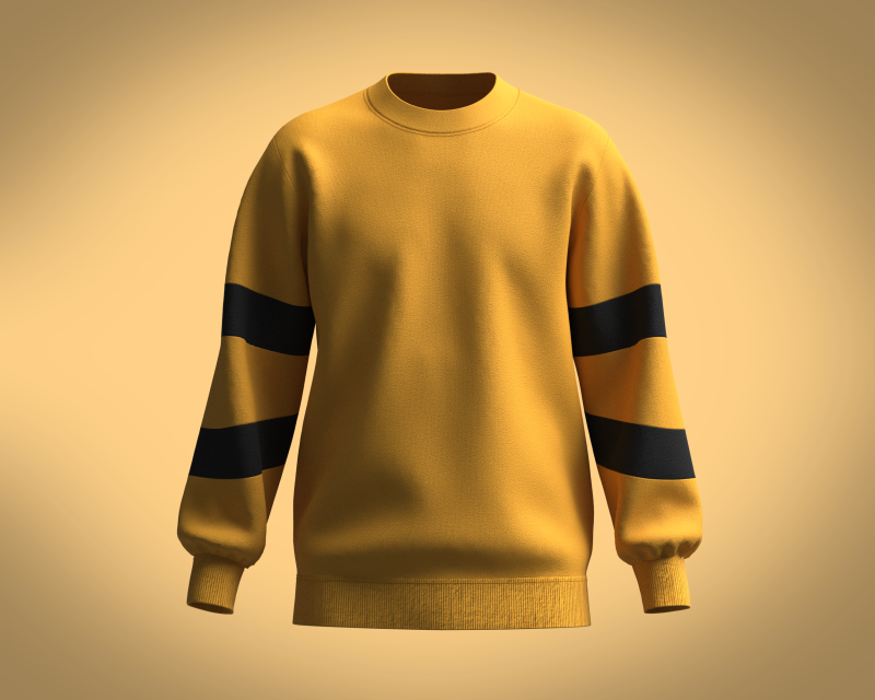 Men Yellow Sweatshirt V3 3D Model .c4d .max .obj .3ds .fbx .stl .blend 