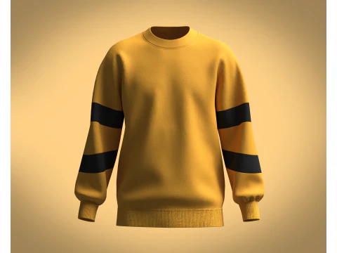 पुरुष पीली स्वेटशर्ट V3 3D मॉडल