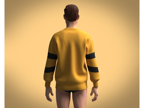 Men Yellow Sweatshirt V3 3D Model