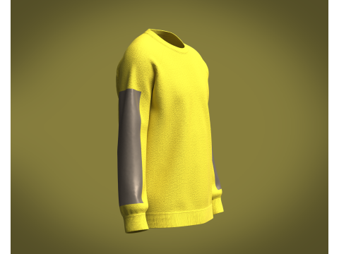 Men Yellow Sweatshirt V2 3Dモデル