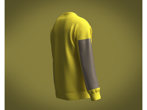 Men Yellow Sweatshirt V2 3Dモデル