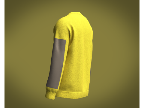 Men Yellow Sweatshirt V2 3Dモデル