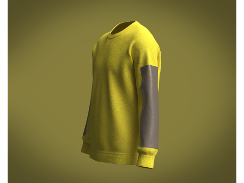 Men Yellow Sweatshirt V2 3Dモデル