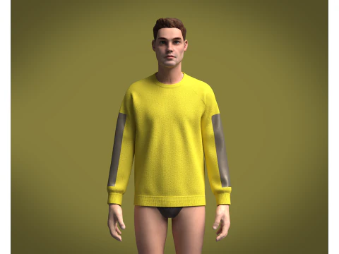 Men Yellow Sweatshirt V2 3D Model