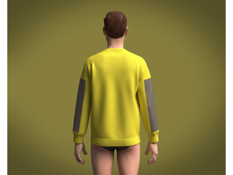 Men Yellow Sweatshirt V2 3Dモデル