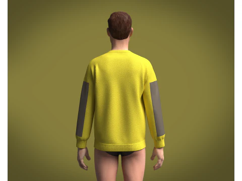 Men Yellow Sweatshirt V2 3D Model