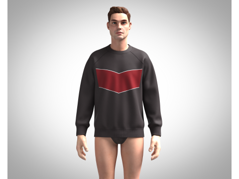 Men Ski Sweatshirt 3D Model