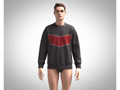Men Ski Sweatshirt 3D Model
