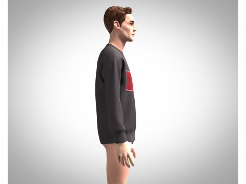 Men Ski Sweatshirt 3D Model