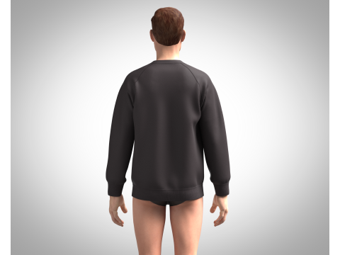 Men Ski Sweatshirt 3D Model