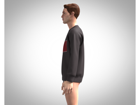 Men Ski Sweatshirt 3D Model
