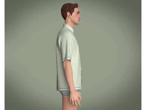 Men Tripping Coller Polo Model 3D
