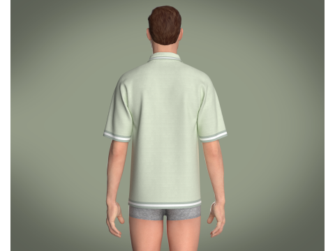 Men Tripping Coller Polo Model 3D