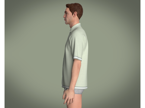Men Tripping Coller Polo Model 3D