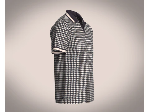 OPEN COLLAR POLO SHIRT 3D Model