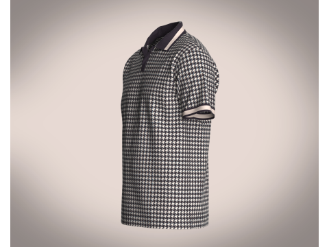 OPEN COLLAR POLO SHIRT 3D Model