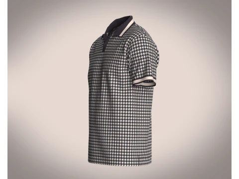 OPEN COLLAR POLO SHIRT 3D Model
