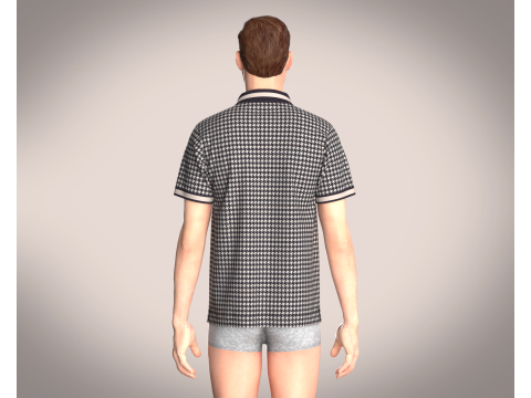 OPEN COLLAR POLO SHIRT 3D Model