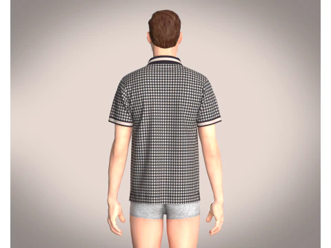 OPEN COLLAR POLO SHIRT 3D Model