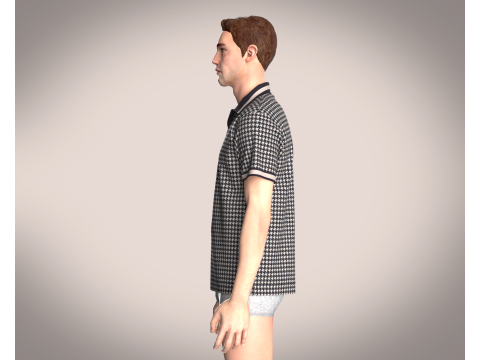 OPEN COLLAR POLO SHIRT 3D Model