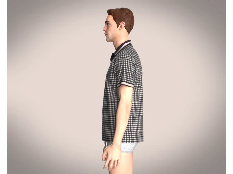 OPEN COLLAR POLO SHIRT 3D Model