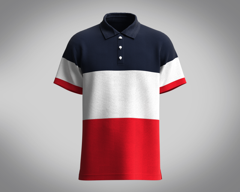 Polo Shirt - Contrast Color 3D Model .c4d .max .obj .3ds .fbx .stl .blend 
