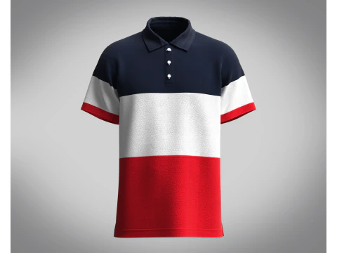 Сорочка поло - контрастного кольору 3D Модель