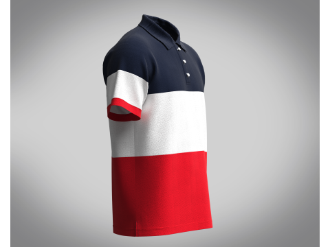 Polo Shirt - Contrast Color 3D Model