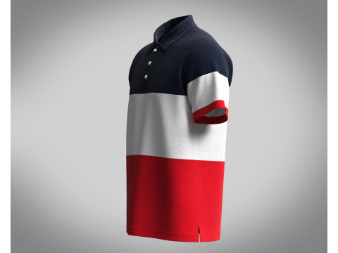 Polo Shirt - Contrast Color 3D Model