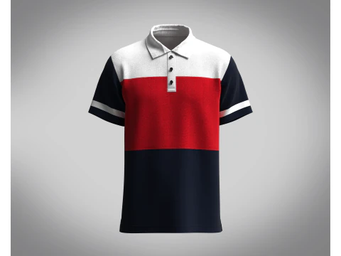 Поло &ndash; контрастного цвета 3D Модель