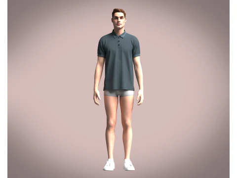 Men Polo Shirt 3D Model