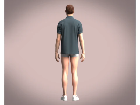 Men Polo Shirt 3D Model