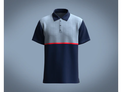 Pólo - Camisa de Algodão Modelo 3D