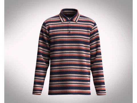 पुरुषों की लंबी बांह की बुना हुआ पोलो 3D मॉडल