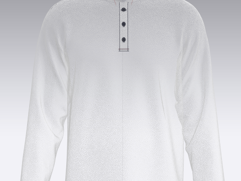 Men Long Sleeve Knitted Polo Modelo 3D