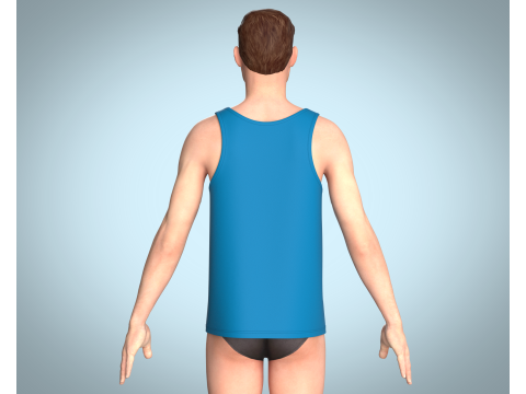 Men Tank Tops - Single Color 3D 모델