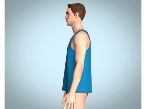 Men Tank Tops - Single Color 3D 모델